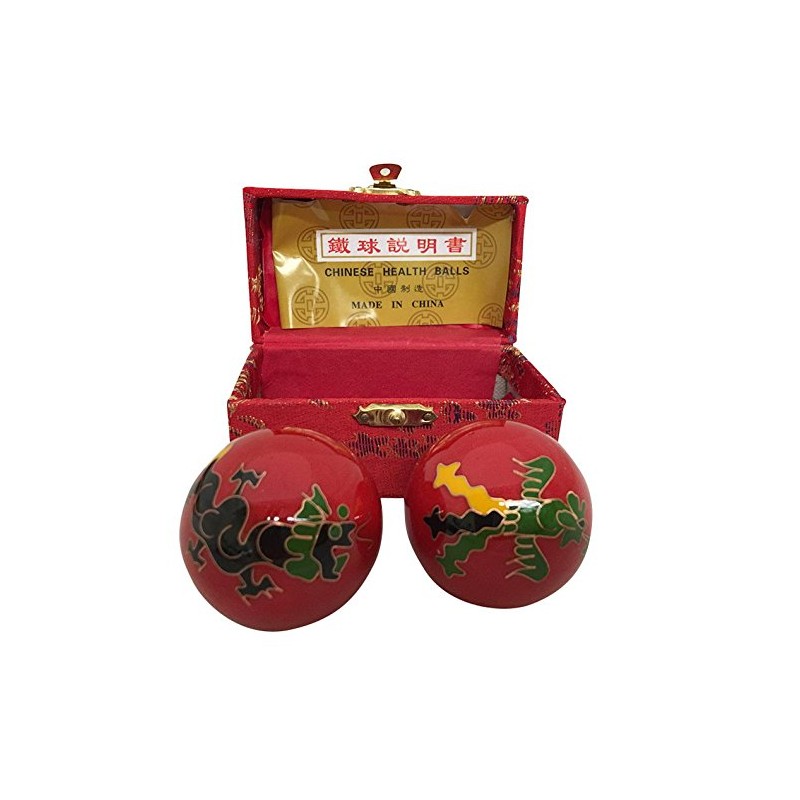 Baoding Balls Chinese Health Massage Exercise Stress Balls -Red Dragon