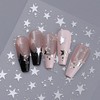 TailaiMei Star Nail Stickers, 3D Gold Sliver Star Self-Adhesive Nail