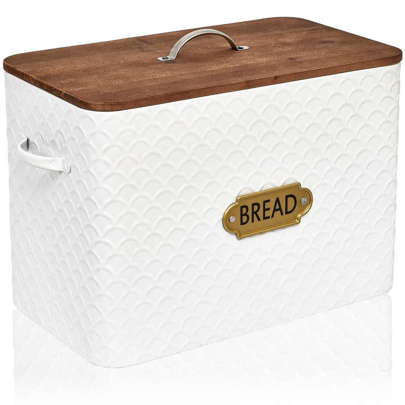 EMAX HOME Extra Large Space Saving Farmhouse Bread Box With