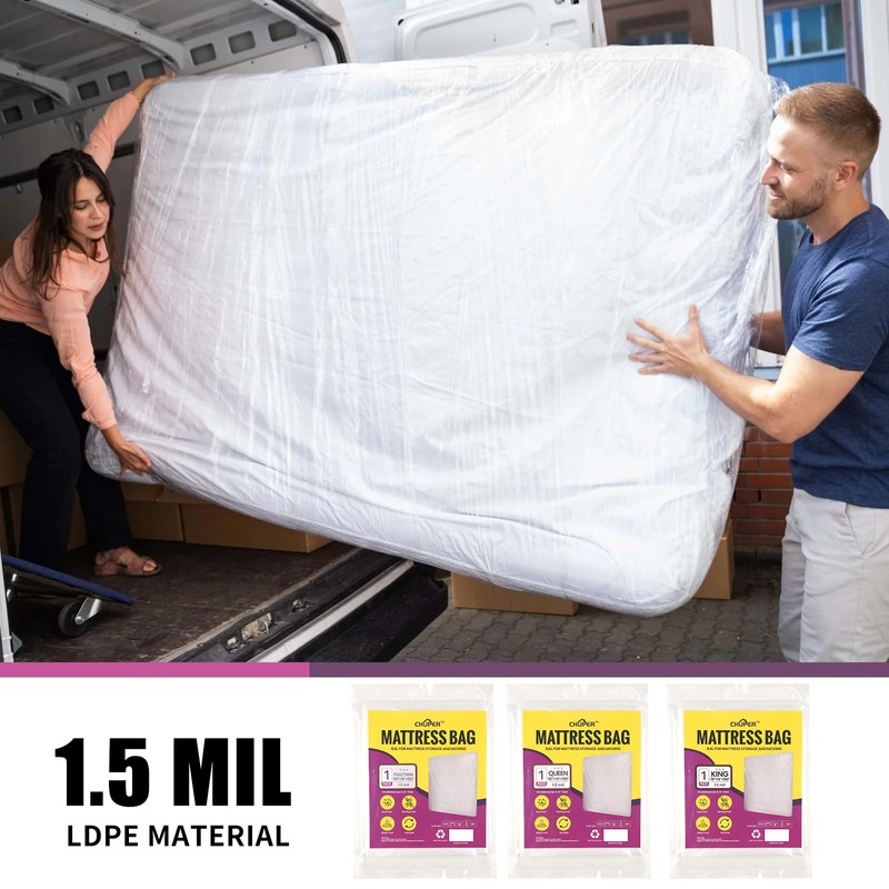 CHUPER 2 PACK Queen Mattress Bag for Moving Storage, Waterproof
