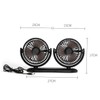 ULTECHNOVO 1Pc Portable Car Fan Dual Head Electric Cooling Fan