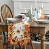 Artoid Mode Sunflower Eucalyptus Leaves Fall Table Runner, Seasonal Autumn