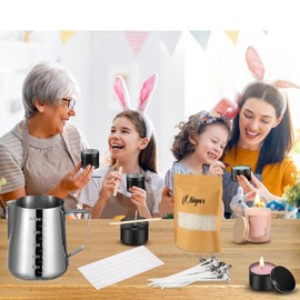 Kit Completo de Fabricación de Velas Oligar, Suministros para Hacer Velas para Adultos, Principiantes, Incluye Cera de Abeja, Olla de Vertido, Mechas para Velas, Clips para Mechas, Almohadillas de