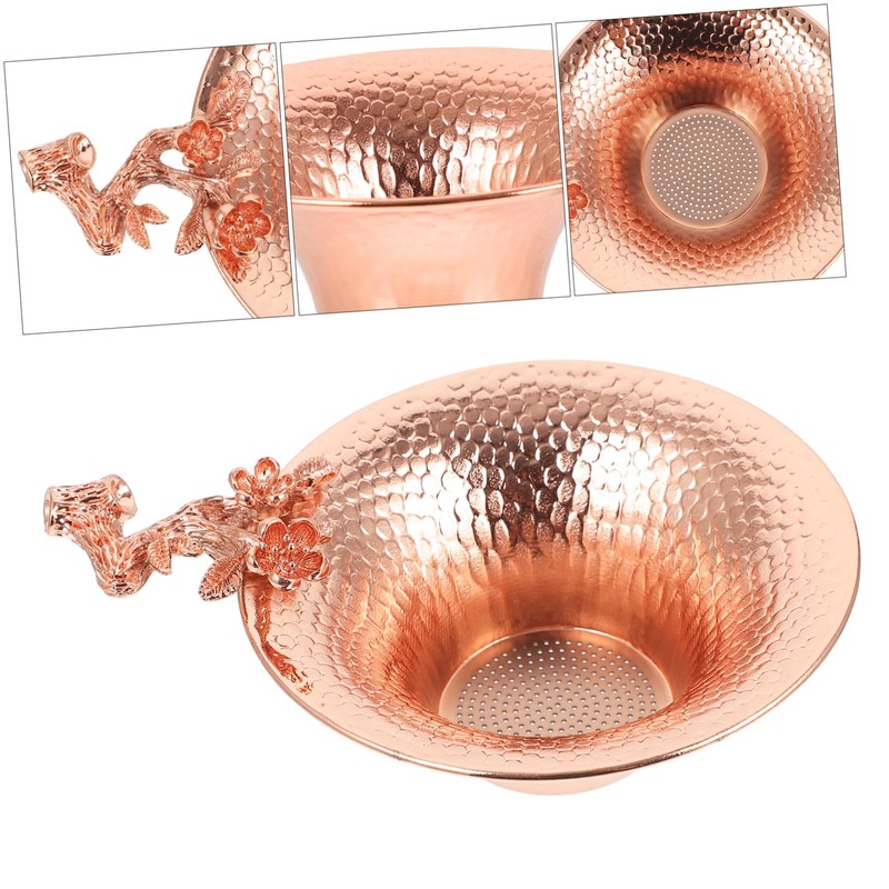 Mobestech Copper Tea Infuser Filter with Heat Resistant Plum Blossom