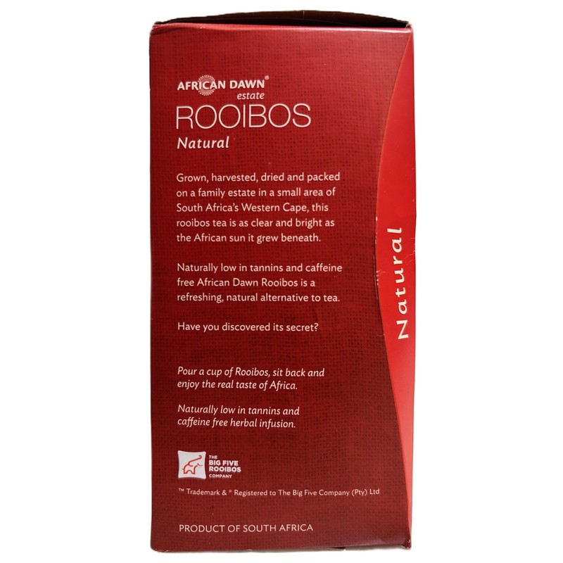African Dawn Estate Rooibos Tea, 40 Tagless Tea Bags, Single