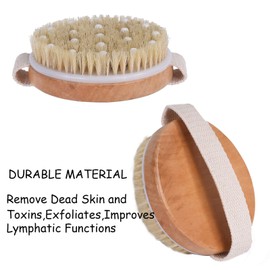 Dry Body Brush Exfoliating Back Scrubber,Brushing Body Brush for Cellulite and Blood Flow,Lengthened Natural Loofah Exfoliating Body Scrubber for Shower