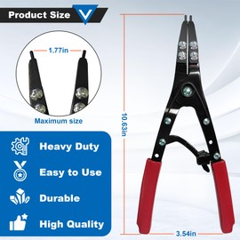Snap Ring Pliers, 38700 External Heavy Duty Circlip Plier Rigid Automotive Tools Compatible with 2007 and Newer Ford Pickups Anti-slip Snap-ring Installation Removal Kit with Ratchet Locking Design