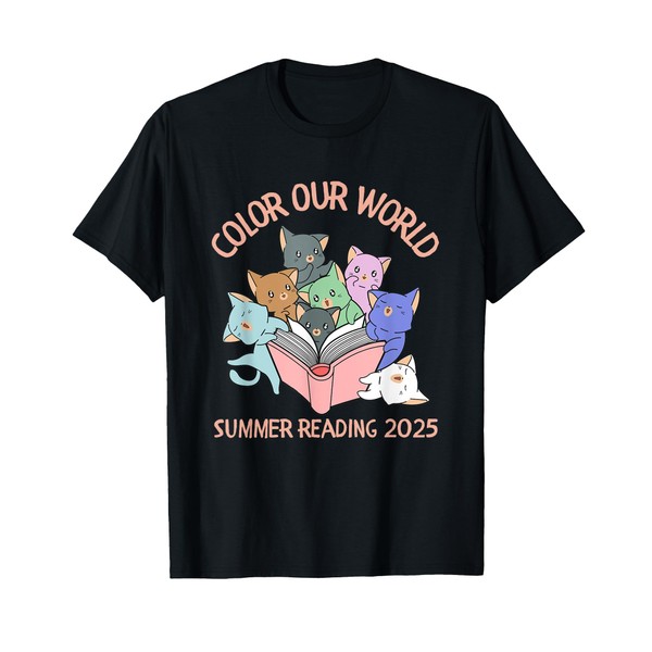 Color Our World Summer 2025 Reading Program Kitten, Cat T-Shirt