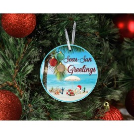 Twisted R Design Seas Sun Greetings Beach Ceramic Christmas Ornament
