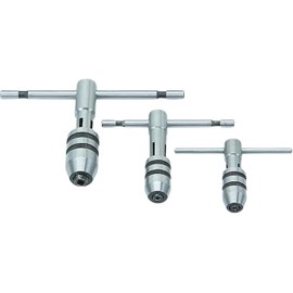 PRESIZE 3 Piece T Handle Tap Wrench Set with Jaw Opening 1/16"-5/32", 5/32"-1/4", 1/4"-1/2" - Precise Tightening Wrenches Jaws Grip for Taps, Reamers, Screw Extractors, Drills - Made in India