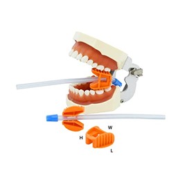 EZ Bite Block™ 2-in-1 Disposable Bite Block with Saliva Ejector Holder : Medium - Orange (100pcs)