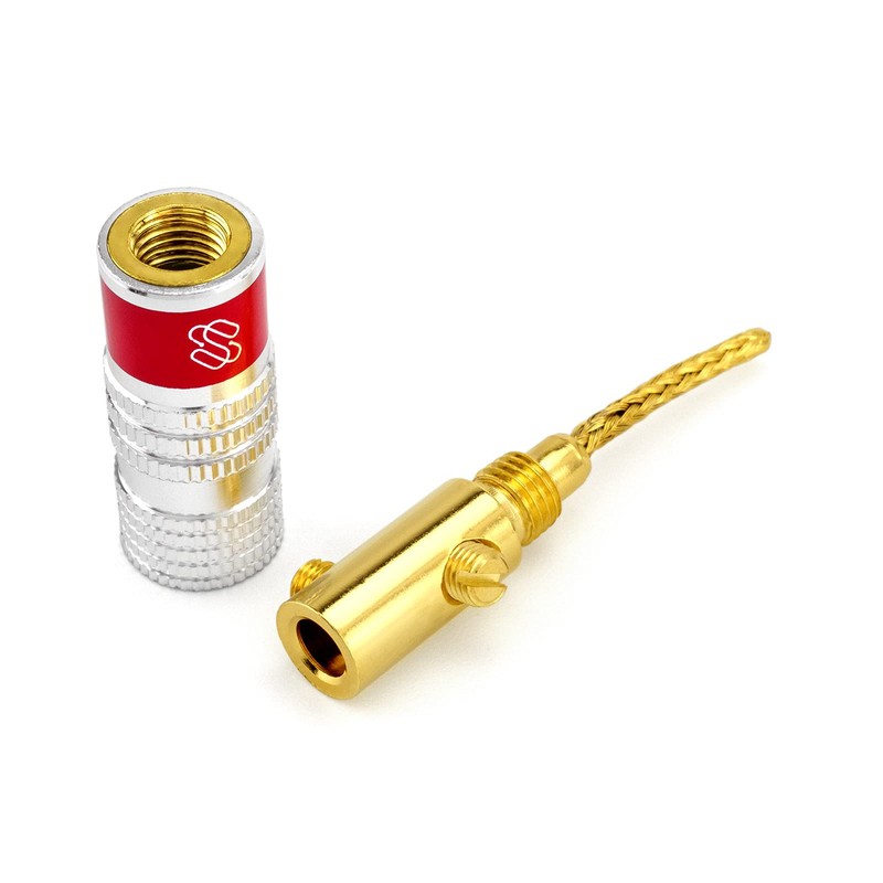 Sewell Silverback Banana Plugs, Dual Screw Lock, 12 pair