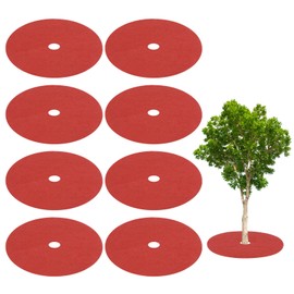 M METERXITY 8 Pack Non Woven Tree Cover Rings,16.5 Inch Tree Protector Weed Fabric Cover,Apply To Garden Tree Mulch Ring/Tree Ring Mulch Mat/Landscape Fabric(Round Dark Green)