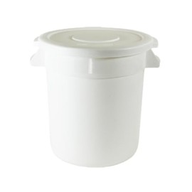 FSE PLTC010W Trash Can, 10 Gallon, Round, Integrated Handles, Plastic, White