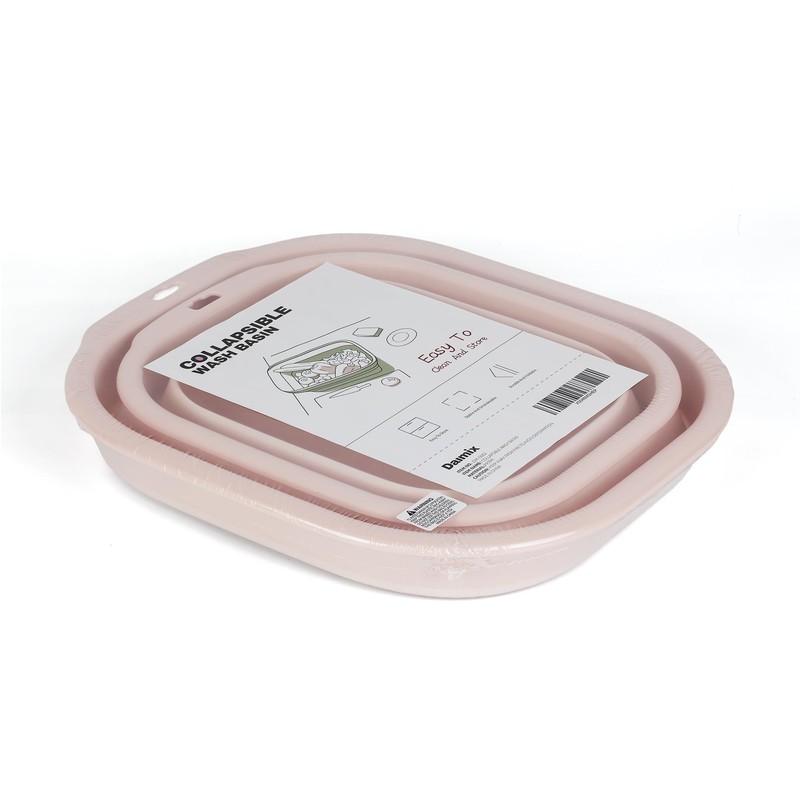 Daimix Collapsible Wash Basin Set of 2, Foldable Small Medium