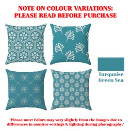 JJ PRIME - Green Cushion Covers 45 X 45 | Floral Sofa Cushion Covers Set of 4 | Decorative Pillow Cases | Green Throw Pillow Covers - Cushion Covers 18x18 with Invisible Zippers (Green)