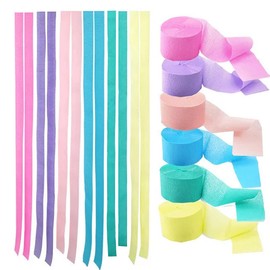 CC wonderland zone 6 Rolls Macaron Crepe Paper Colourful Rainbow Crepe Ribbons Easter Paper Party Decoration