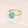 trendor 68950 Women's Ring 925 Silver Gold-Plated with Synthetic Blue