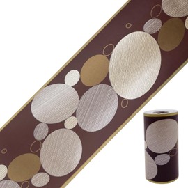 SimpleLife4U Ellipse Pattern Wallpaper Border Roll Peel & Stick Wall Covering Border Kitchen Tiles Decor