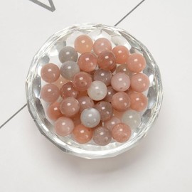 Land Long 95pcs(2 Strand/Set) 8mm Natural Multi-Color Peach Moonstone Gemstone Beads with Energy Power, Round Stone Beads for Jewlery Bracelets Earrings Making DIY