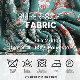 Letusto LUU MANLIC Women's Shawl Wrap Embroidered Tassel Scarf, Premium Quality, Oversize(73x27), Soft, Durability, Warm