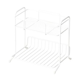 Pearl Metal HB-3607 Seasoning Rack, 2 Tiers, Blanc Kitchen, White, Approx. Width 8.3 x Depth 5.9 x Height 3.9 inches (21 x 15 x 10 cm)