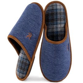 VeraCosy Men's Memory Foam Slippers, navy, 11 / 12 UK