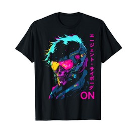 Japanese Cyborg Agent Futuristic Cyberpunk Style T-Shirt