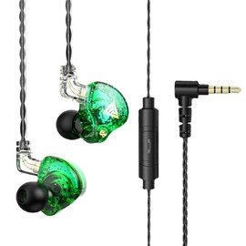 CNWUJASS QKZ AK6 PRO Wired Earphone, 11mm Strong Magnetic Dynamic Headphone, Sports Running Earbuds, in Ear DJ Music Headset with Microphone (Green)
