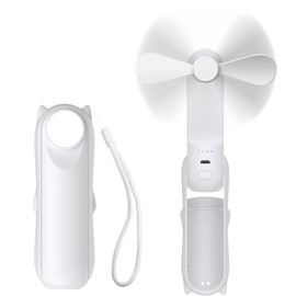 Ventilador Plegable de Mano, Mini Ventilador Recargable USB, Ventilador de Mano 3 en 1, Pantalla de Energía, Puede Durar 10-15 Horas, Se Puede Utilizar Como Energía Móvil de Emergencia.