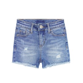 KIDSCOOL SPACE Big Girls Boys Jeans Shorts,Ripped Frayed Raw Hem Simple Design Cute Summer Denim Pants,Blue,5-6 Years
