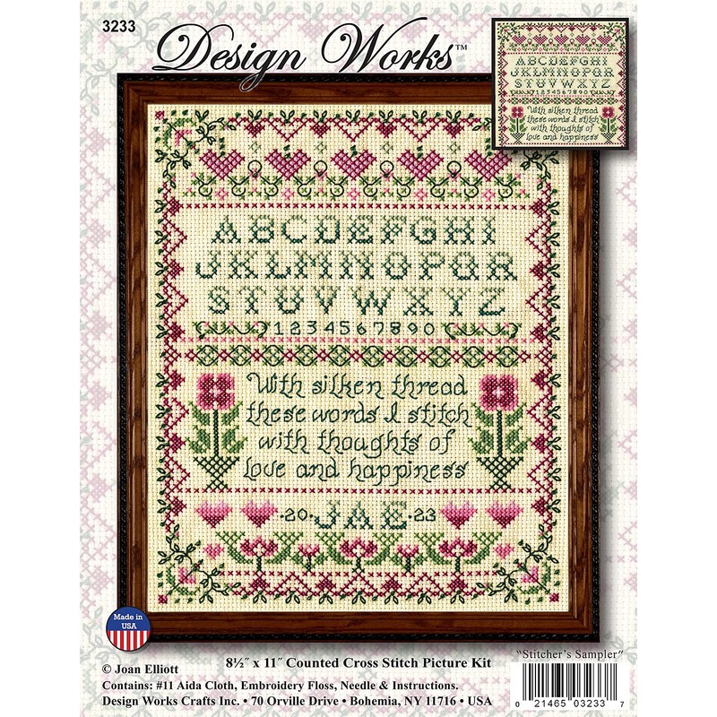 Design Works Crafts Stitcher's Sampler Counted Cross Stitch Kit, Ivory,