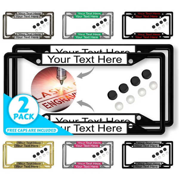Custom Personalized 4 Hole Metal Laser Engraved Car License Plate