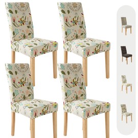 Secgo Chair Covers for Dining Room 4 Pack, Stretch Dining Chair Cover, Washable Spandex Kitchen Parsons Chair Slipcovers, Blue Chair Covers for Home or Party