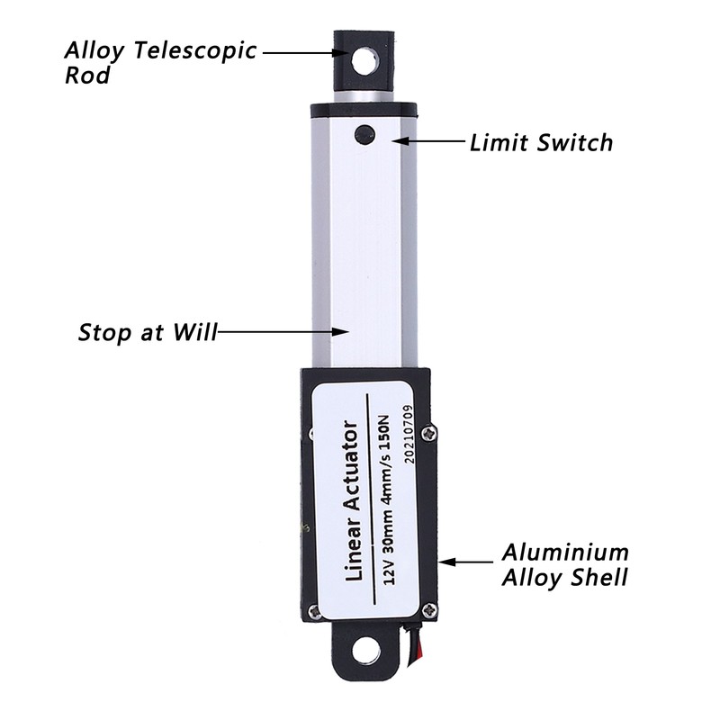 Linear Actuator 30mm DC 12V Noise Cancelling Short Circuit Protection