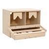 SPONGEBB Chicken Laying Nest 2 Compartments 24.8"X15.7"X17.7" Solid Pine Wood