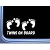 Twins On Board Decal L993 8" Baby Sticker Car Window