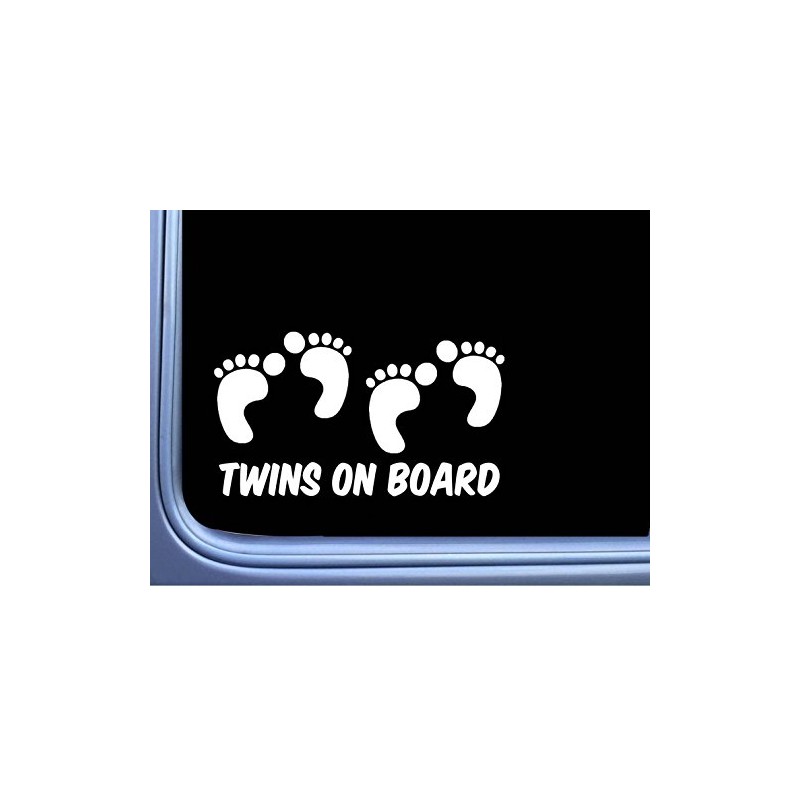 Twins On Board Decal L993 8" Baby Sticker Car Window