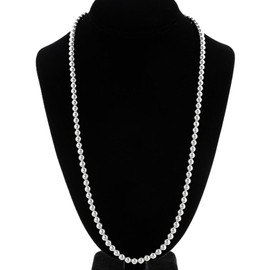 Navajo 6mm Sterling Desert Pearl Bead Necklace Traditional High Shine Rounds 0626