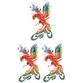 THE FANTASY yms038 Phoenix Tattoo Stickers, Approx. A5 Size, 3 Pieces