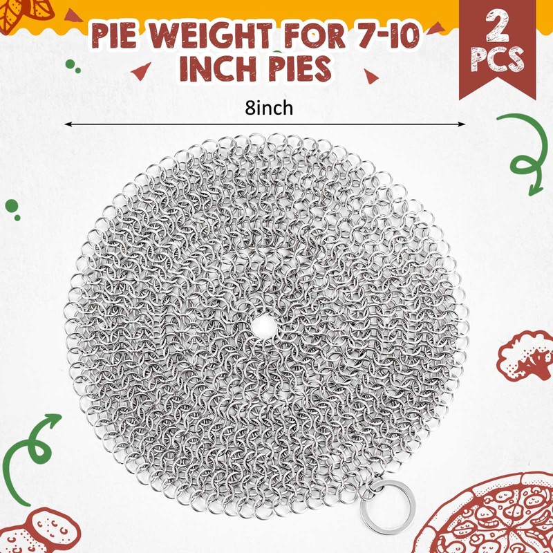 Patelai 2 Pcs Stainless Steel Pie Weights for Baking Universal