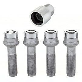 28044SU Wheel Lock Bolts SU M14 x 1,5, radius seat, shaft length 37,1 mm, Overall length 67,6 mm, Hex size 19mm, Key diameter 25,8 mm