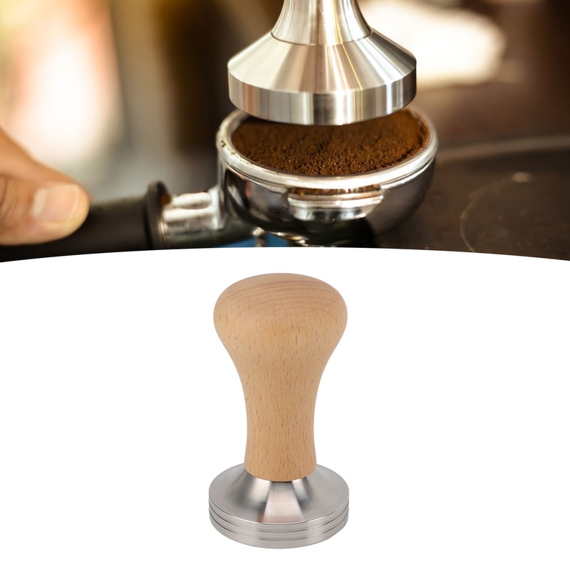 Coffee Tamper with Wooden Handle Easy To Operate Outstanding Extraction