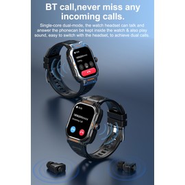 Herren Smartwatch mit Kopfhörer Bluetooth in Ear Laufuhr Herren Schrittzähler Uhr Fitness Tracker Militär Sportuhren Herren Pulsuhr Fitnessuhr Blutdruck Telefonfunktion Schlafmonitor TWS Headset