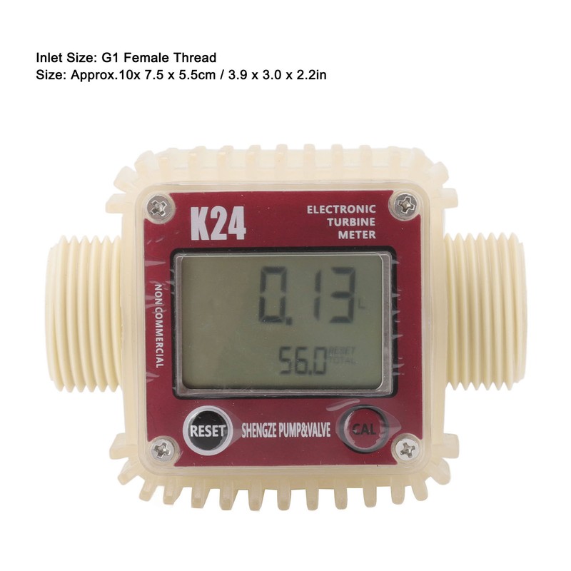 Digital Turbine Flow Meter 20BAR High Accuracy LCD Display G1