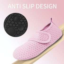 Zapatos de agua para niños y niñas, para nadar en la playa, antideslizantes, secado rápido, calcetines deportivos descalzos, secado rápido, para deportes al aire última intervensión, Rosado, 13.5-14
