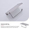 Toilet Paper Holder with Phone Shelf Solid Metal Bathroom Wall