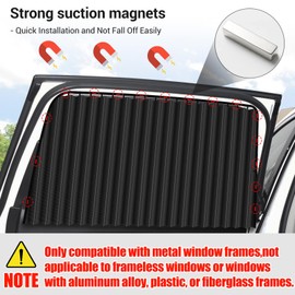 ZATOOTO Car Window Shades for Side Window 4 Pack Magnetic Car Curtains for Privacy Car Window Covers Blackout Blinds Upgrade to a Classy Ride for Camping Sleeping