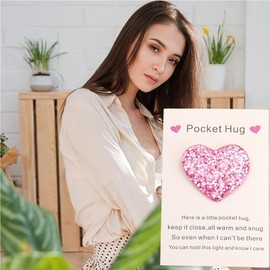 3 PCS Pocket Hugs, Pocket Hug, Pocket Hugs for Friends, Keepsake Gifts for Women Friends, Go to University School Gifts, Positive Good Luck Gifts for Birthday Wedding Christmas Mothers Day Valentines
