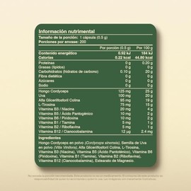 Vitaminas B, L-Tirosina, Coenzima y Hongo Cordyceps VITAL BOTANICS                                                                                    